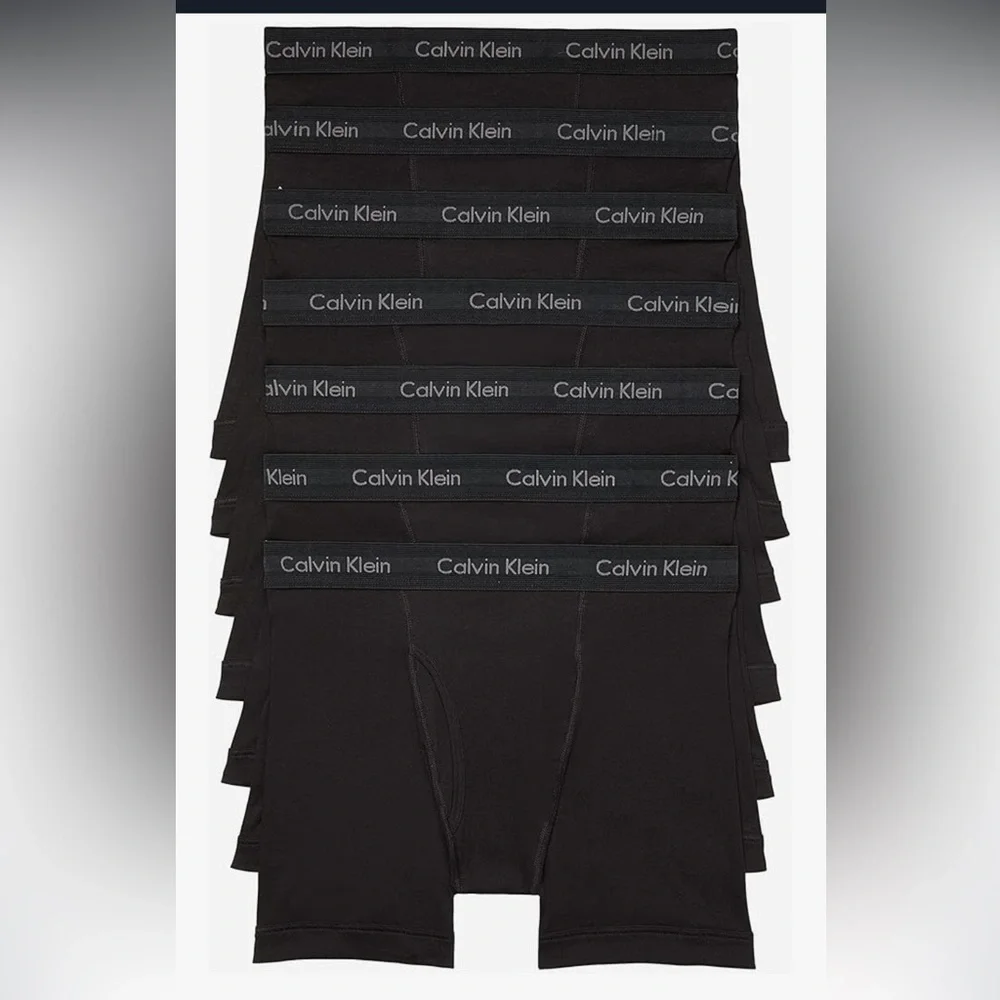 7 pairs medium Calvin Klein Black Boxer Briefs Stretchy Elastic Waistband no box
